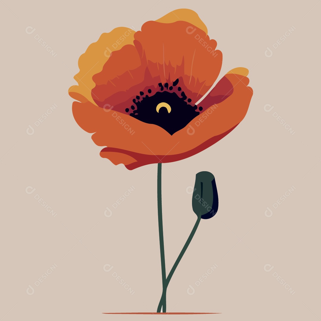 Flor Vermelha Ilustrações Vetor EPS