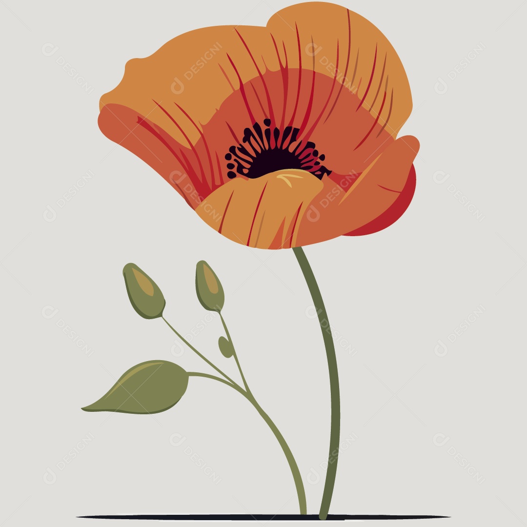 Flor Vermelha Ilustrações Vetor EPS