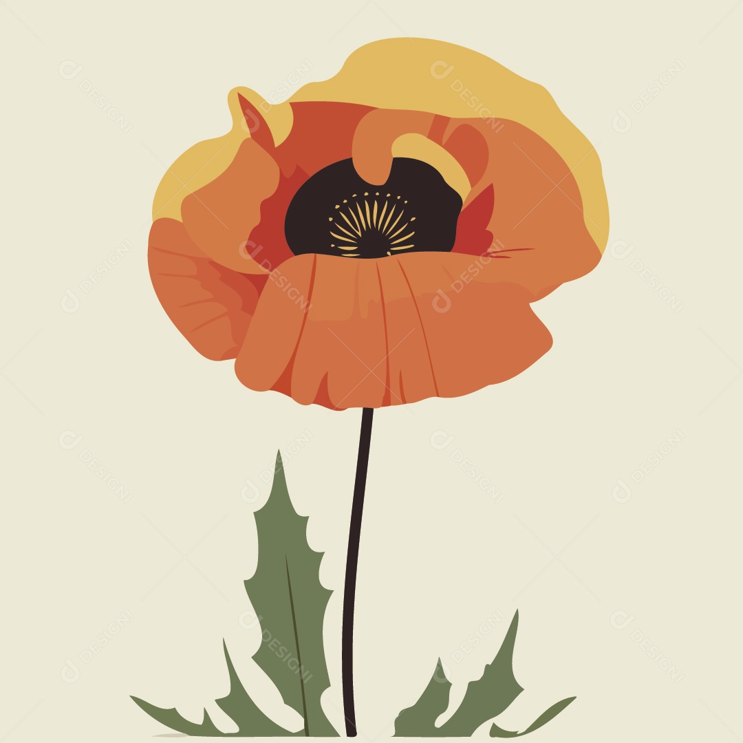 Flor Vermelha Ilustrações Vetor EPS