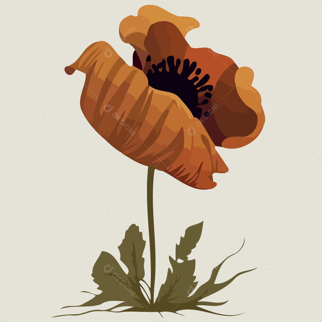 Flor Vermelha Ilustrações Vetor EPS