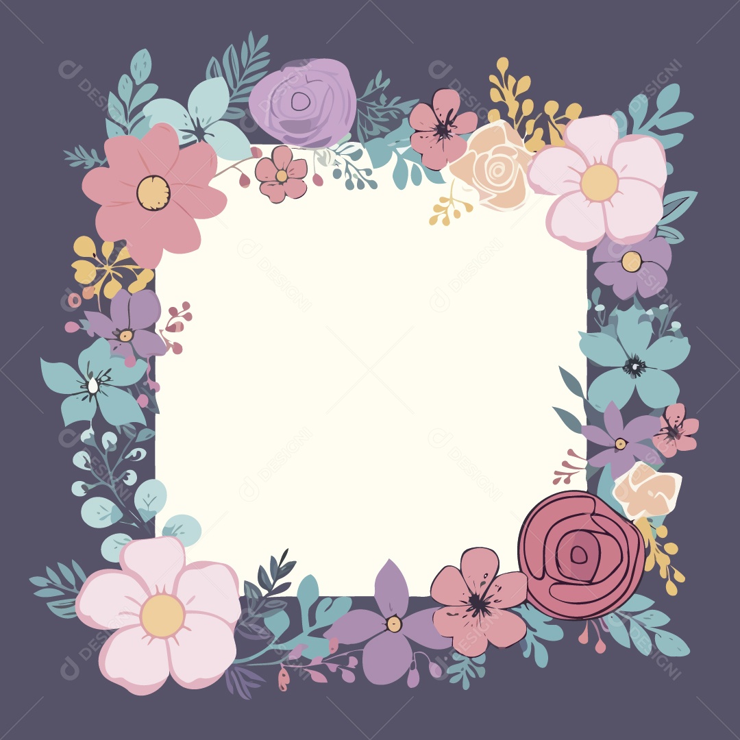 Molduras de Flores Ilustração Vetor EPS