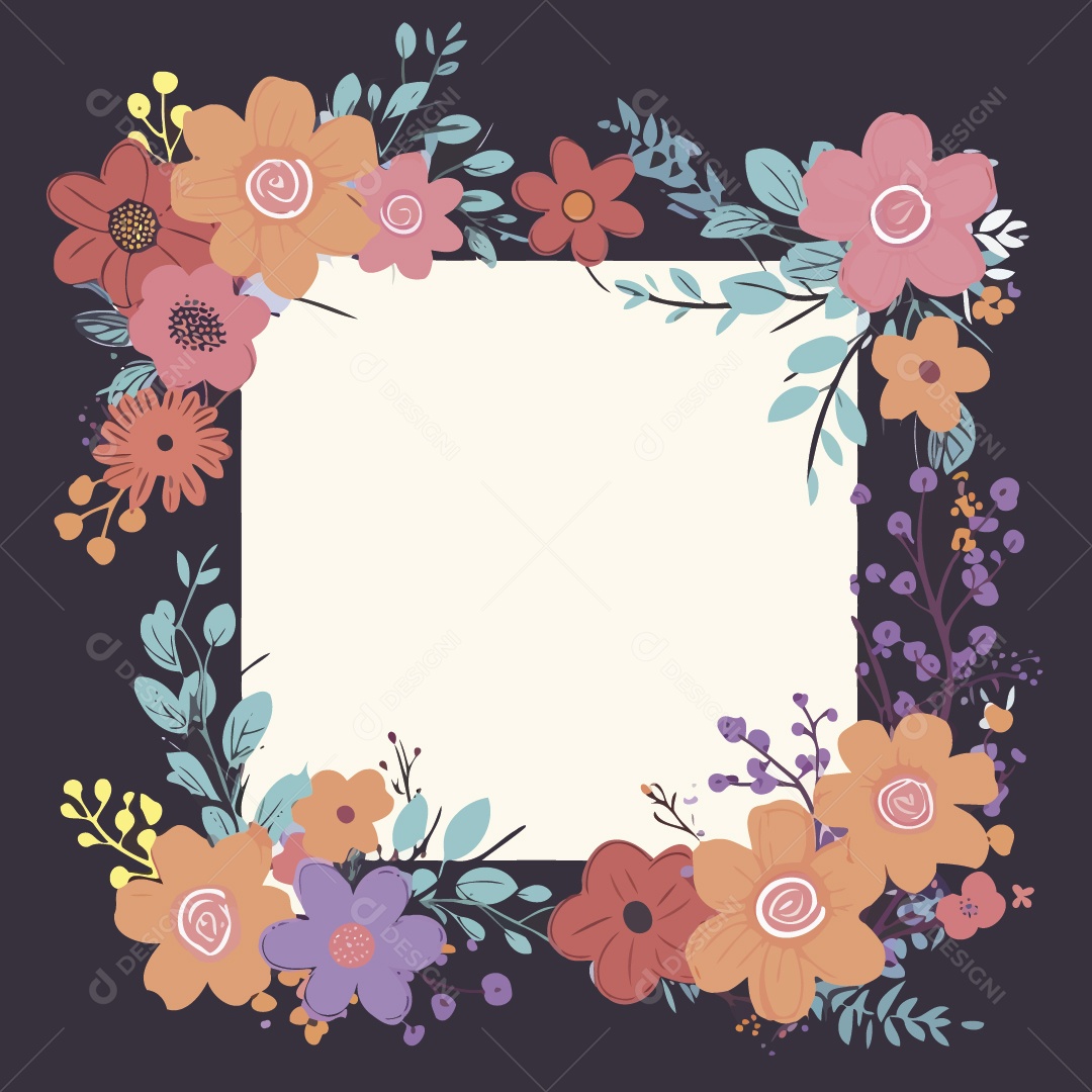 Molduras de Flores Ilustração Vetor EPS