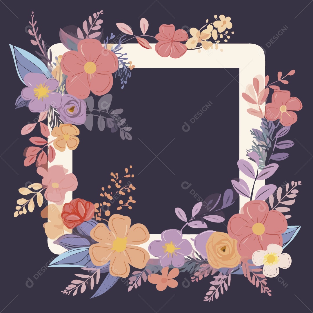 Molduras de Flores Ilustração Vetor EPS