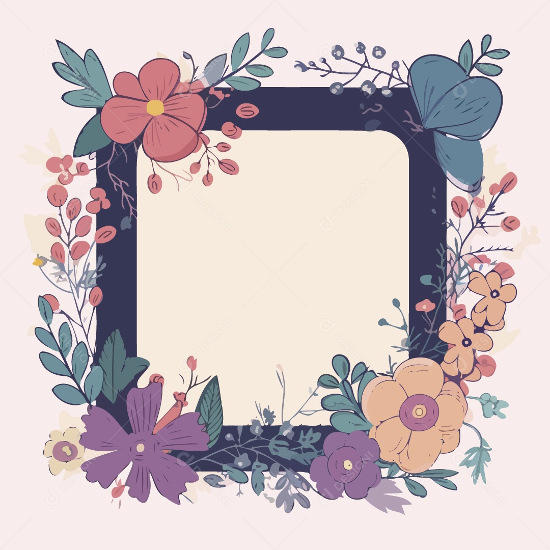 Molduras de Flores Ilustração Vetor EPS