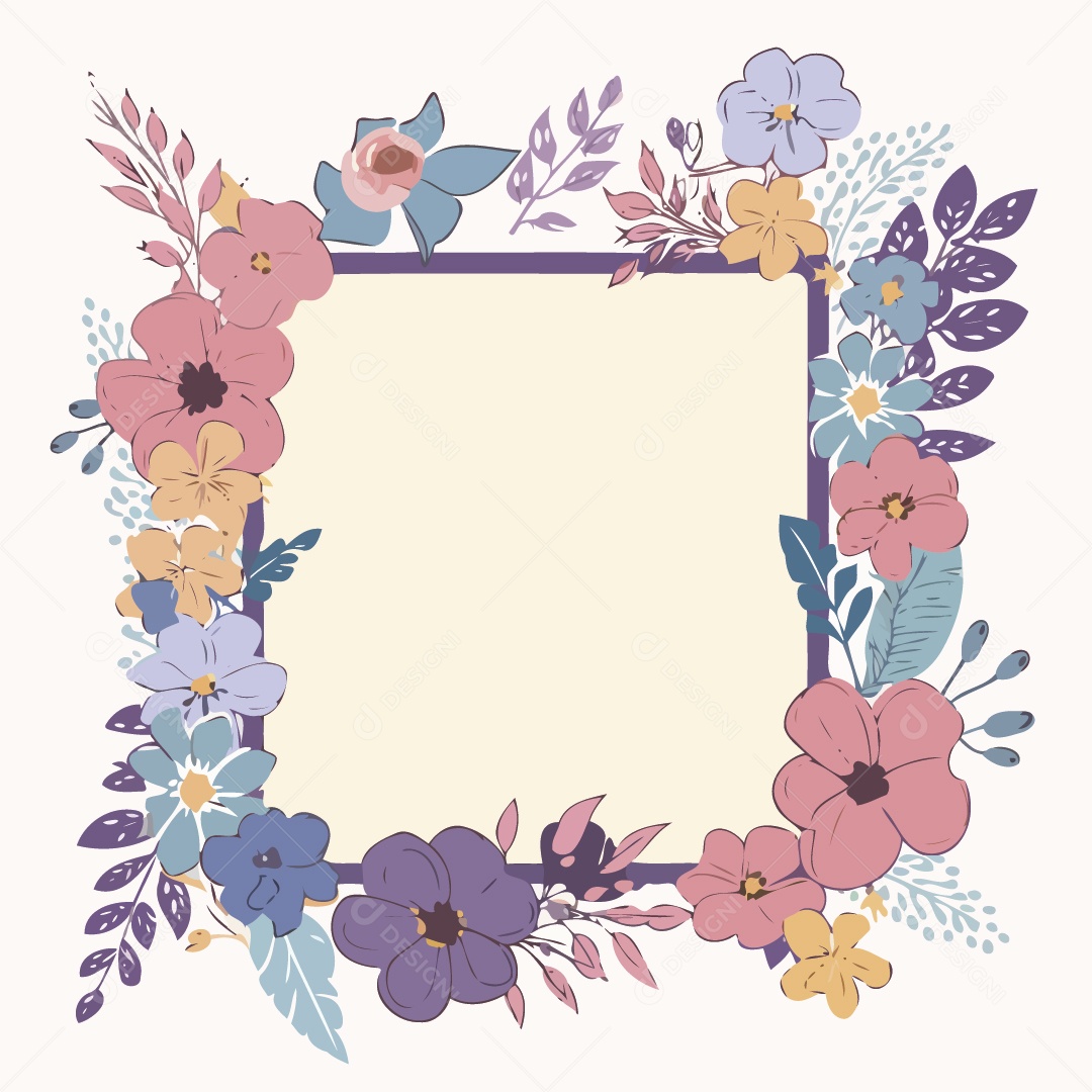 Molduras de Flores Ilustração Vetor EPS