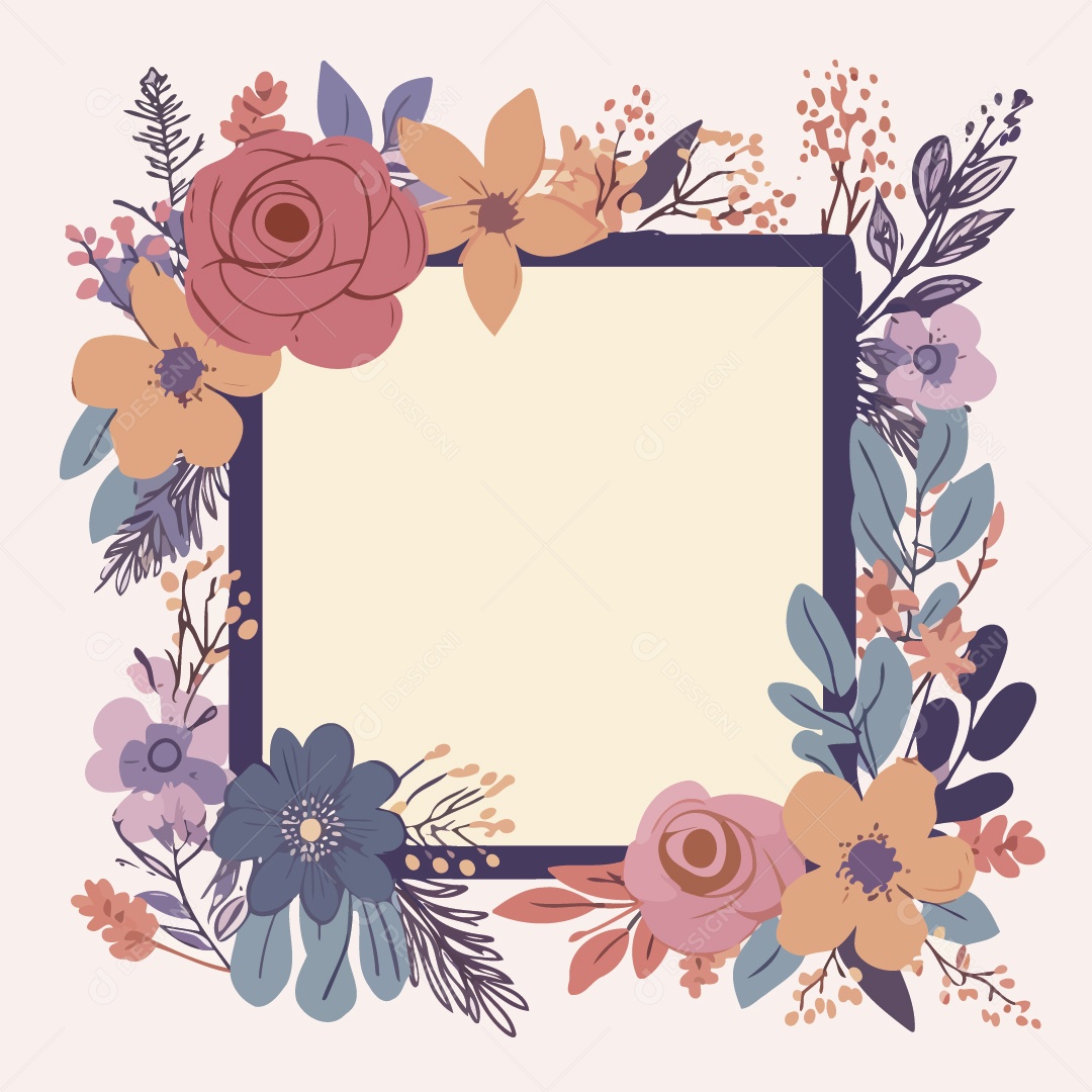 Molduras de Flores Ilustração Vetor EPS