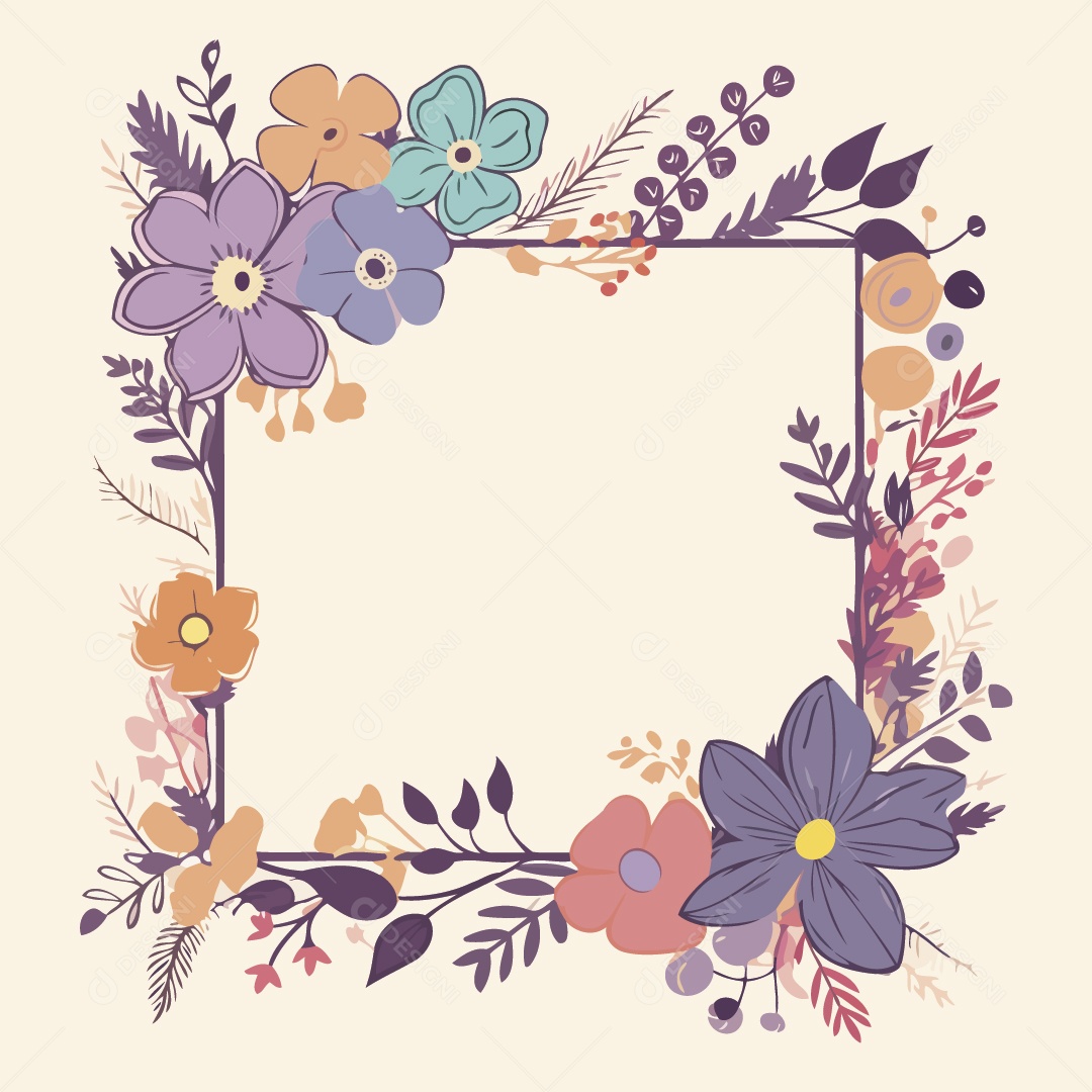 Molduras de Flores Ilustração Vetor EPS