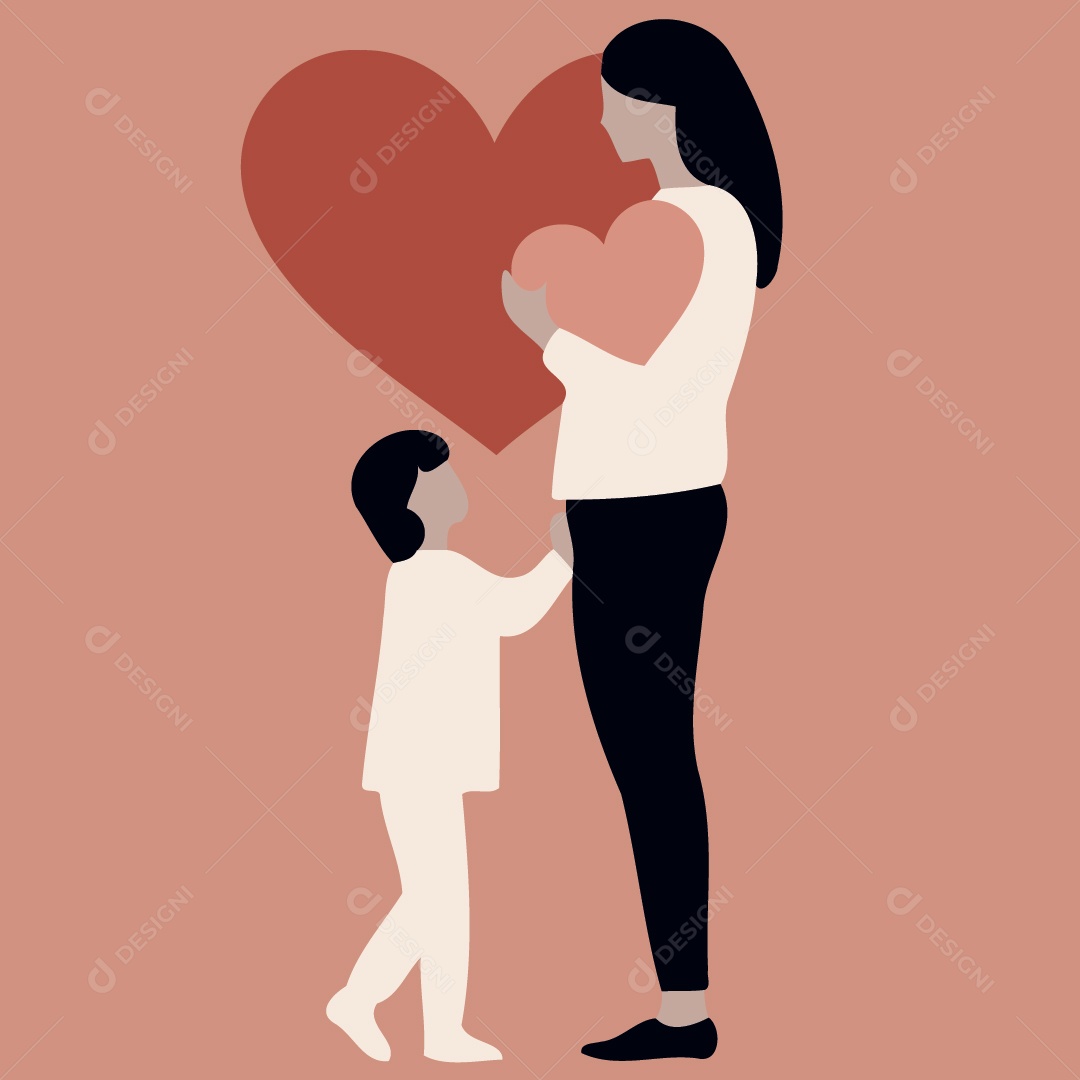 Mão e Filha Ilustração Vetor EPS