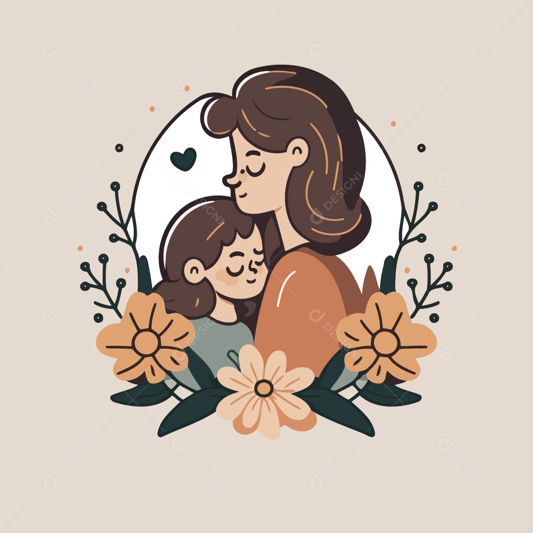 Mão e Filha Ilustração Vetor EPS