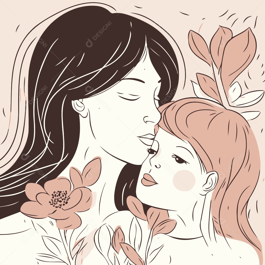 Mão e Filha Ilustração Vetor EPS