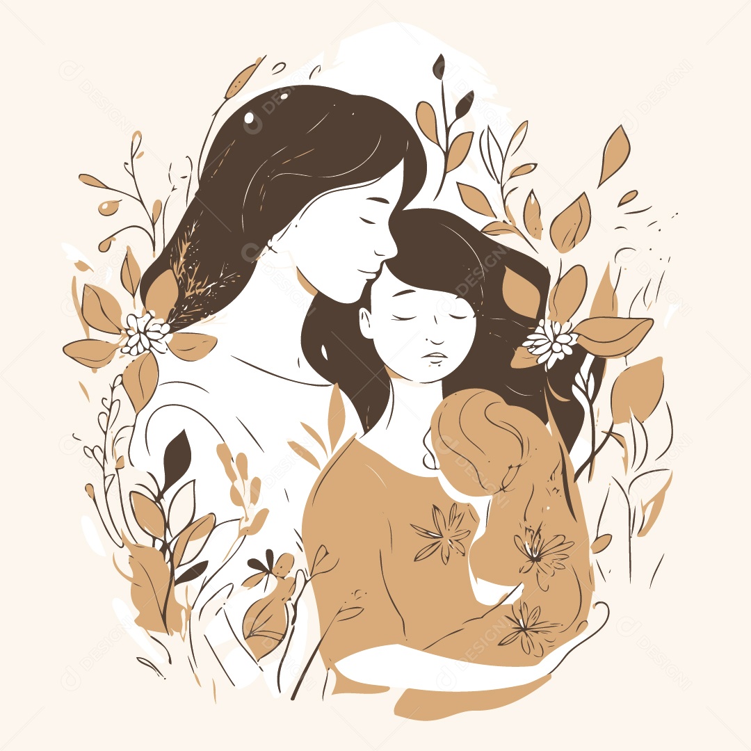 Mão e Filho Ilustração Vetor EPS