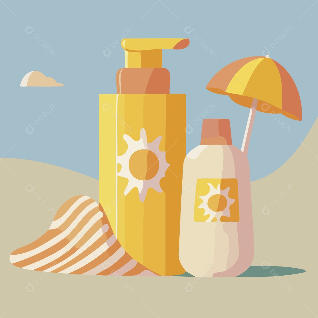 Protetor Solar Ilustração Vetor EPS