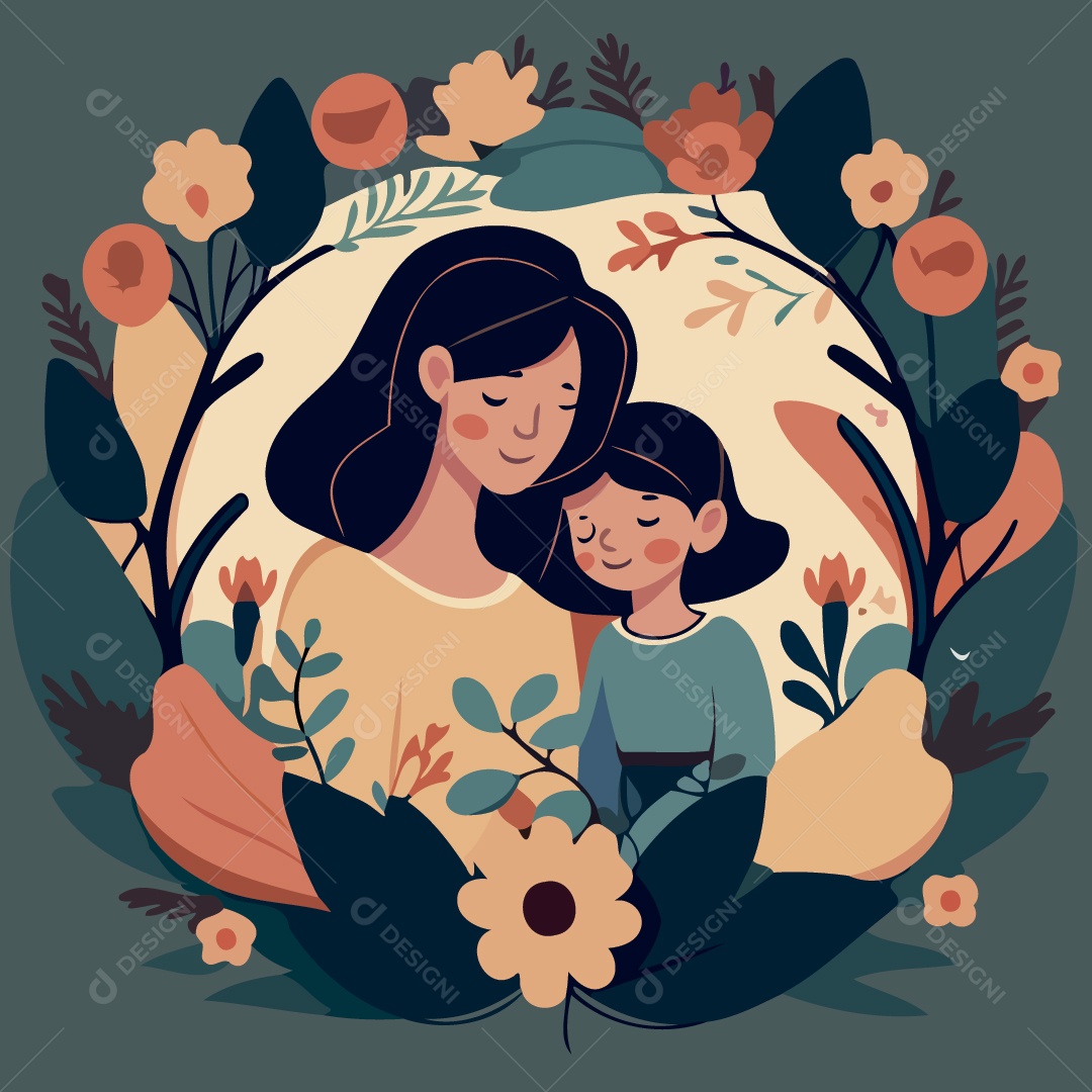 Mãe e Filho Ilustração Vetor EPS