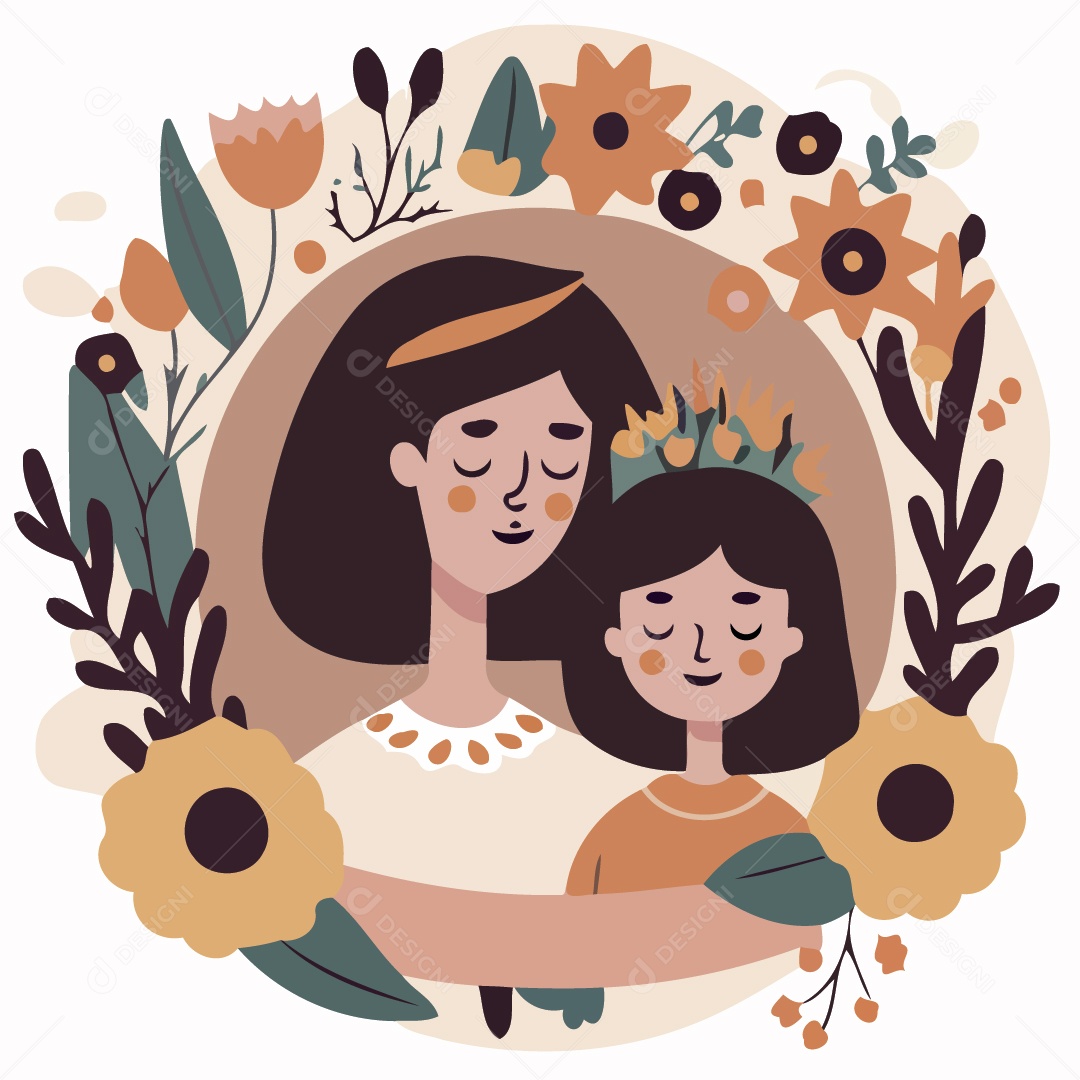 Mãe e Filho  Ilustração Vetor EPS