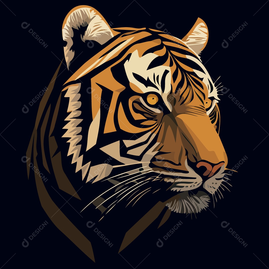 Tigre Ilustração Vetor EPS