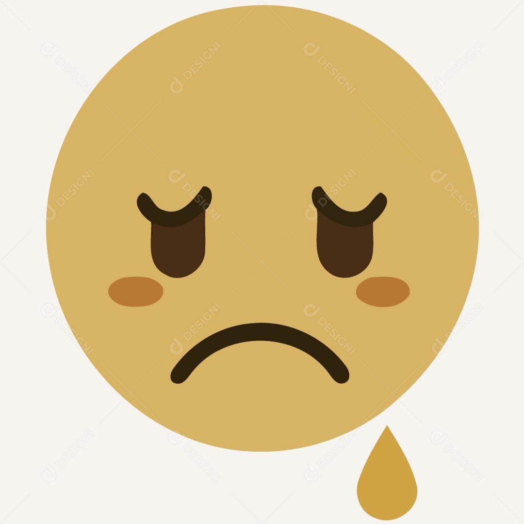 Emoji Triste Ilustração Vetor EPS