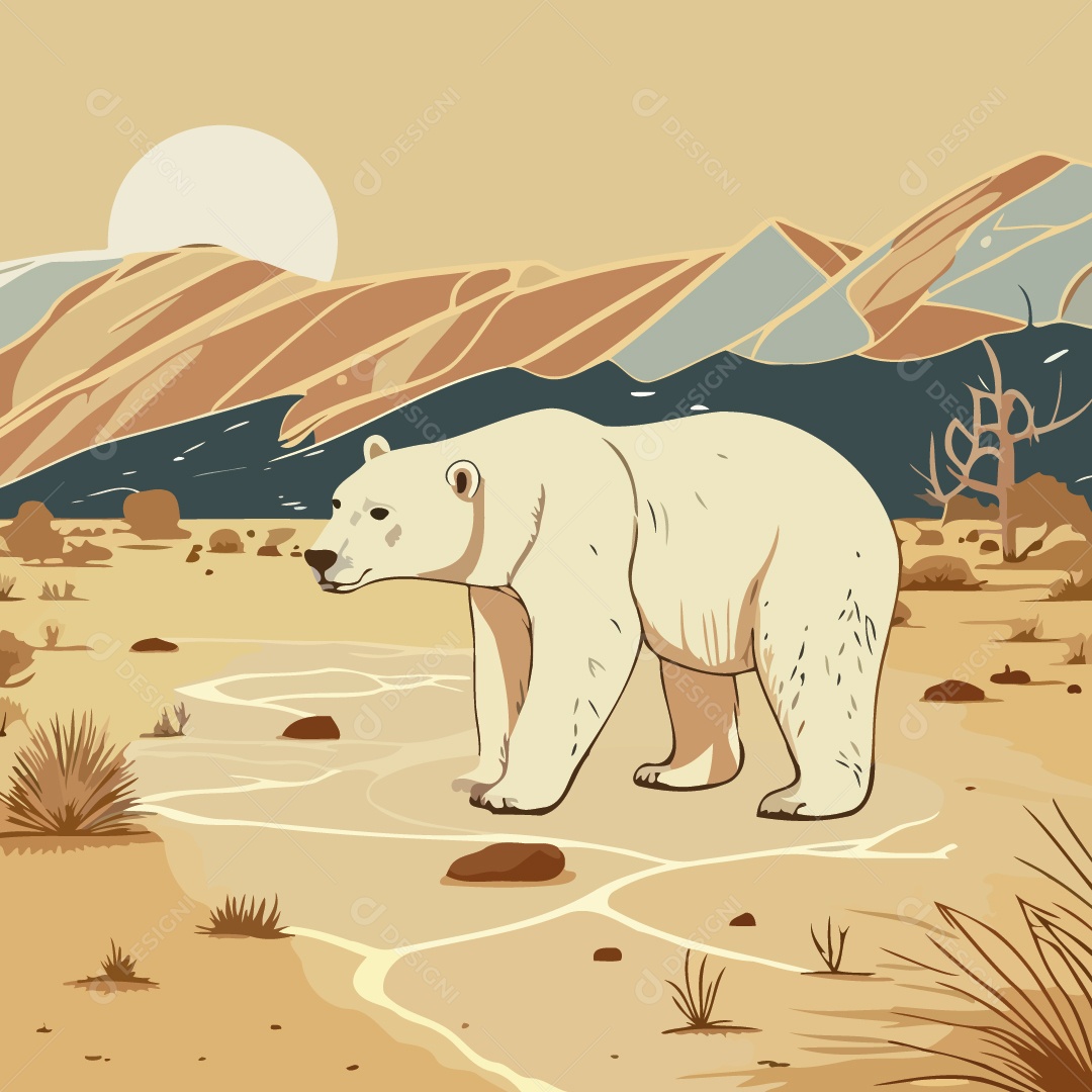 Urso Polar Ilustração Vetor EPS