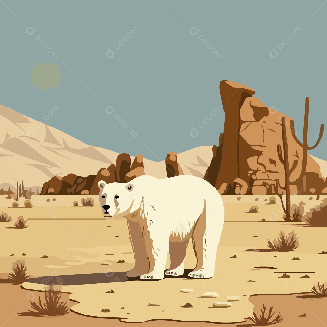 Urso Polar Ilustração Vetor EPS