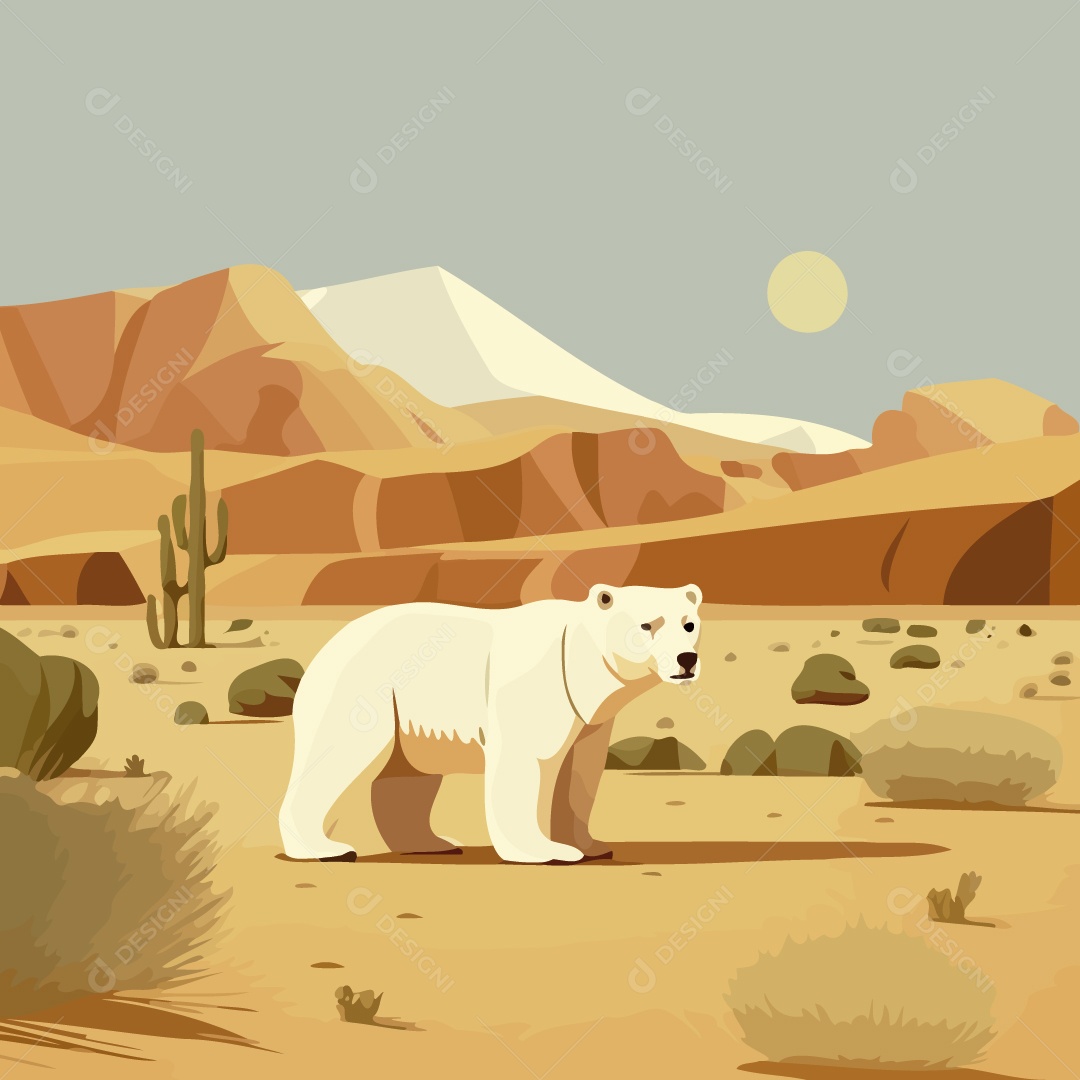 Urso Polar Ilustração Vetor EPS