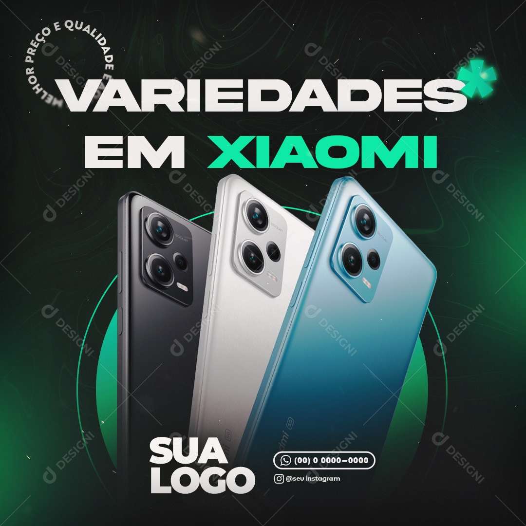 Variedades em Xiaomi Lojas Eletrônicos Social Media PSD Editável