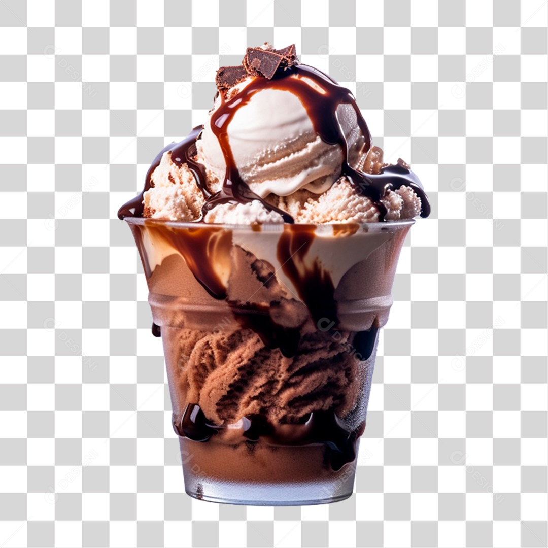 Copo de Sorvete PNG Transparente