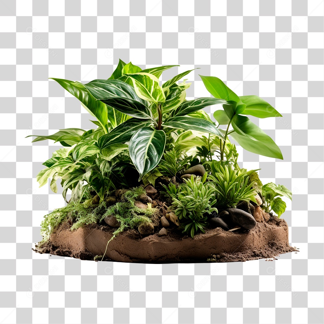 Plantas em Monte de Terra PNG transparente