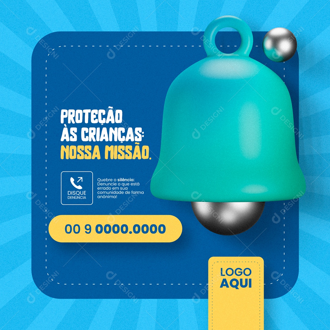 Conselho Tutelar Proteja Às Crianças Nossa Missão Social Media PSD Editável