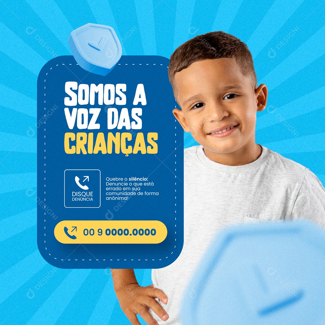 Conselho Tutelar Somos a Voz Das Crianças Social Media PSD Editável