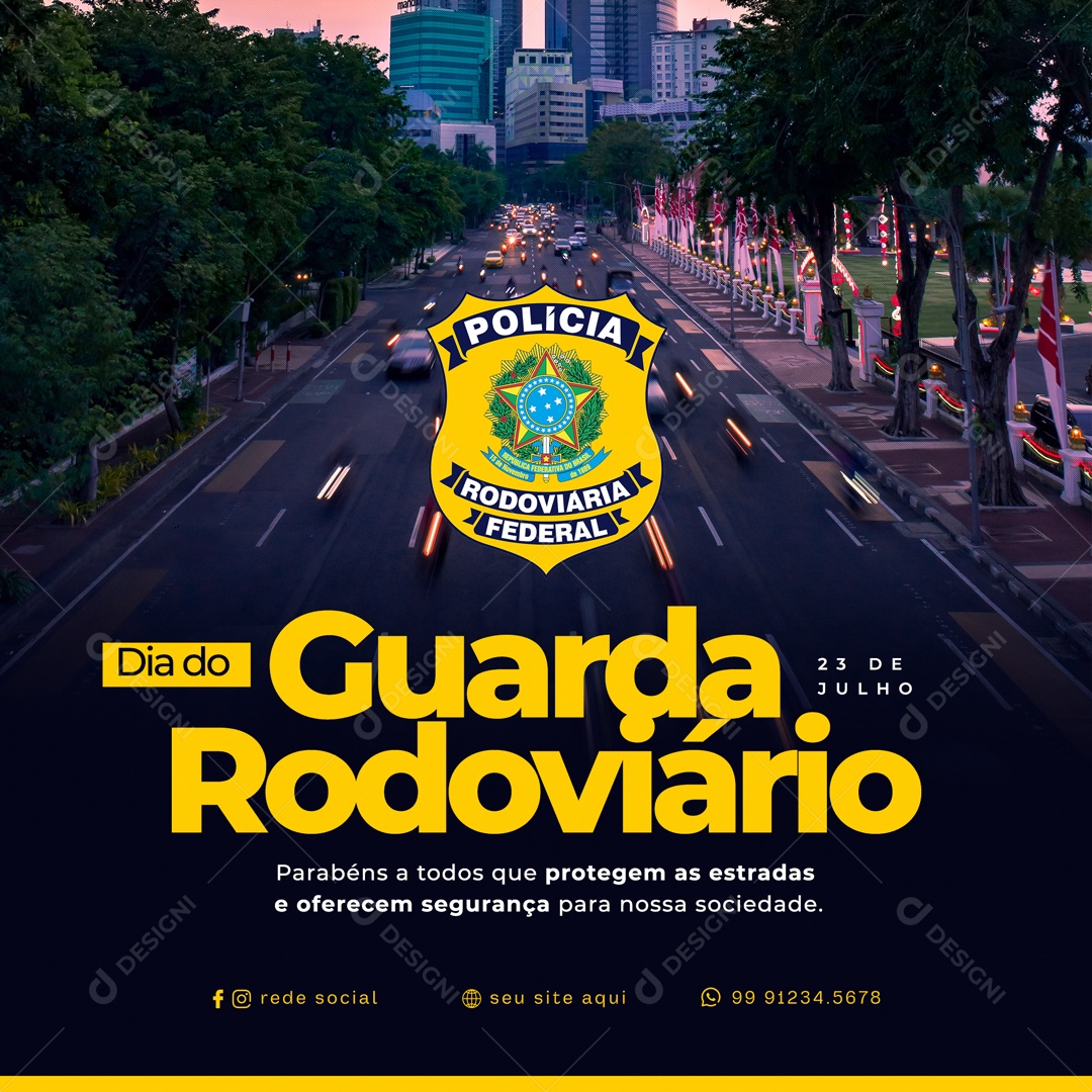 Dia do Guarda Rodoviário Social Media PSD Editável