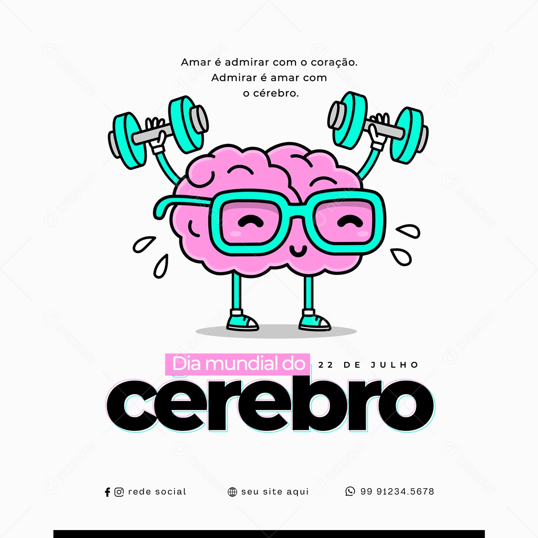 Dia Mundial Cérebro Social Media PSD Editável