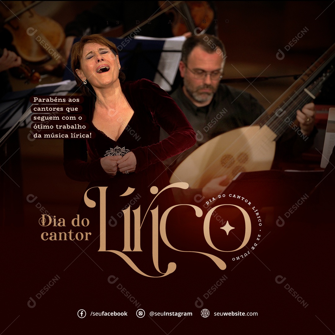 Dia Do Cantor Social Media PSD Editável