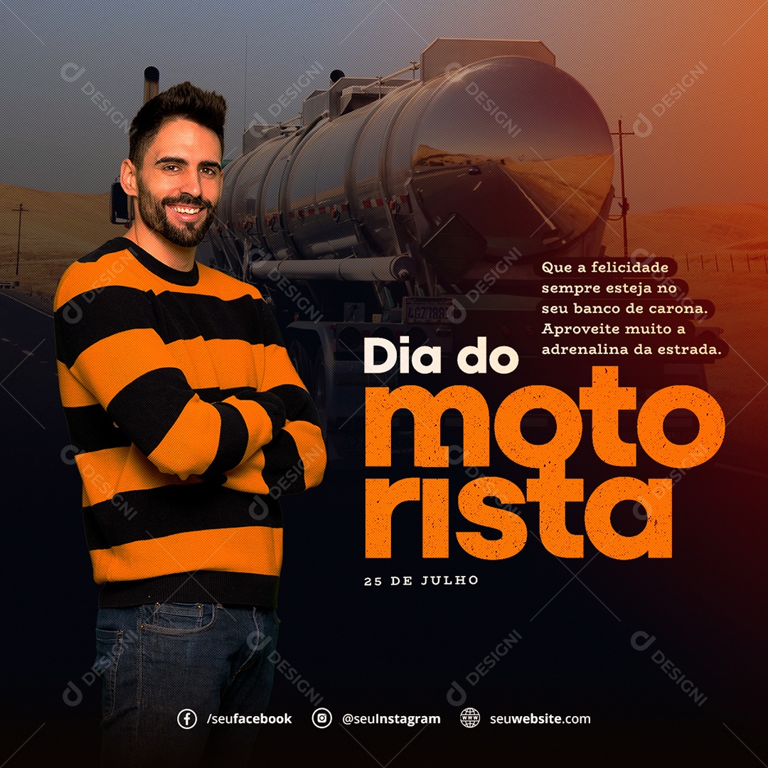 Dia do Motorista Social Media PSD Editável