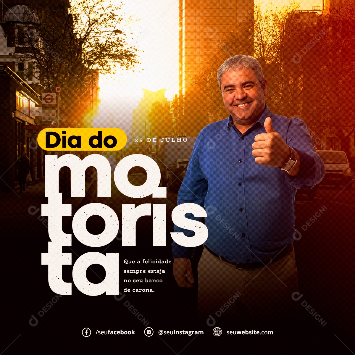 Dia Do  Motorista Social Media PSD Editável