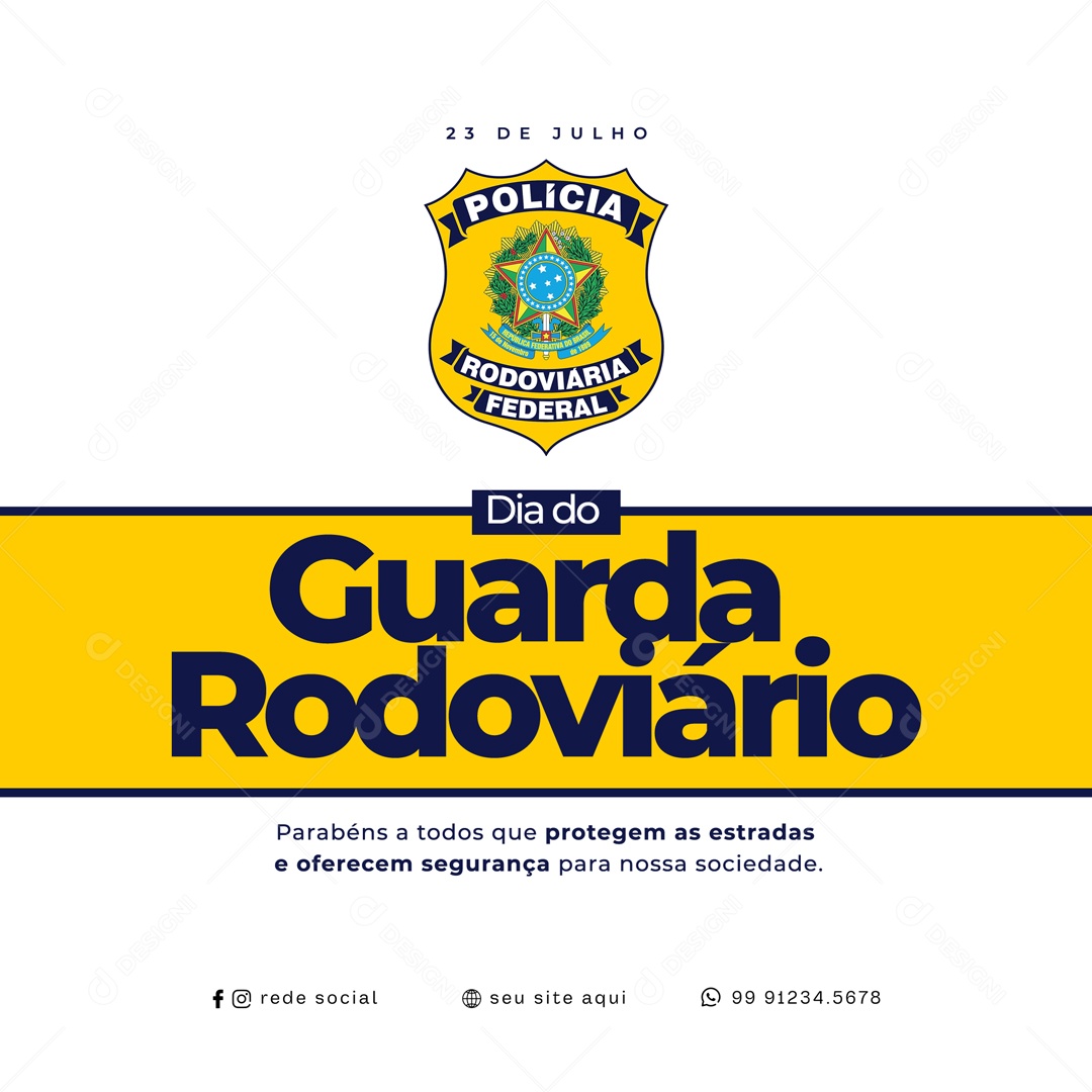 Dia do Guarda Rodoviário Social Media PSD Editável