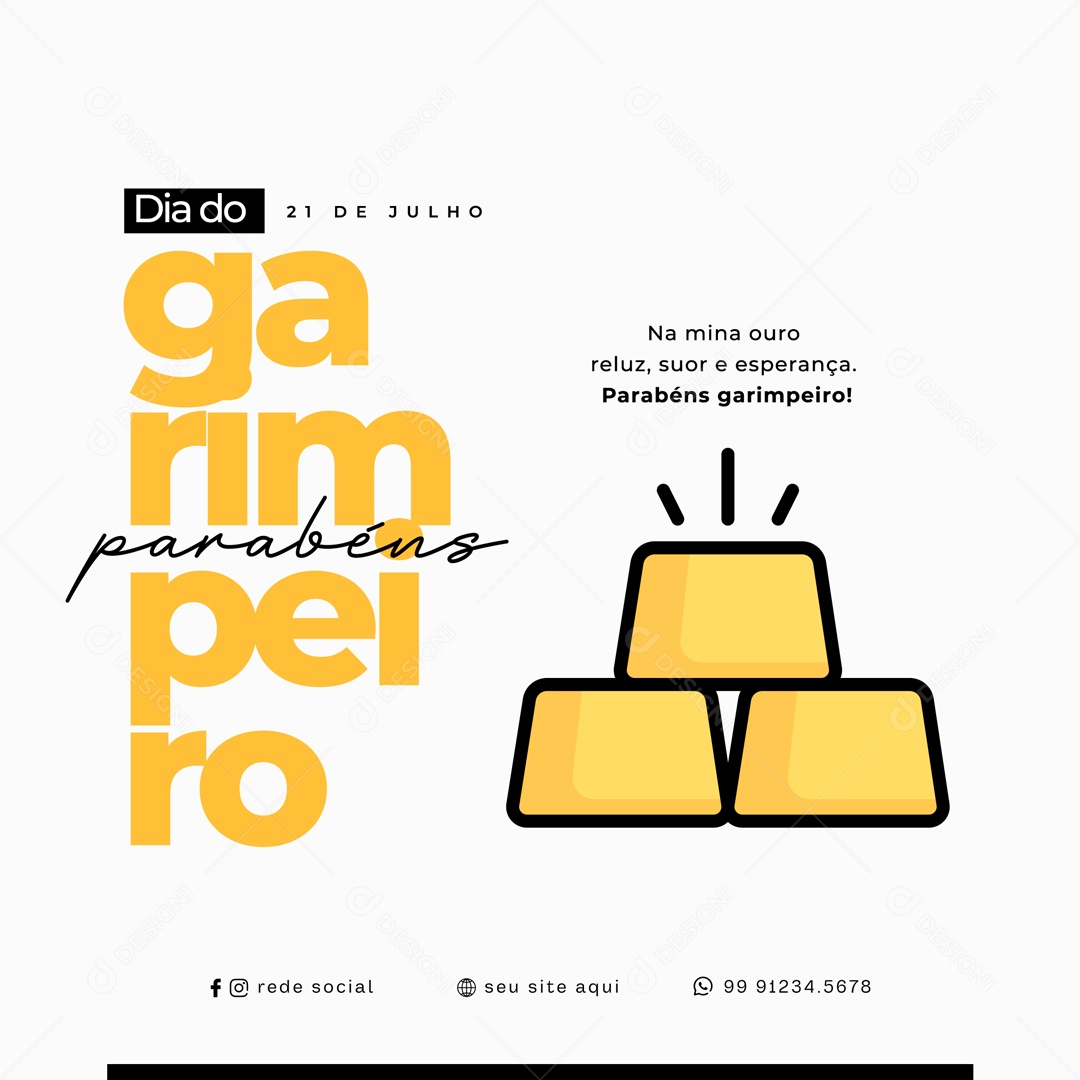 Dia Do Garimpeiro 21 de Julho Social Media PSD Editável