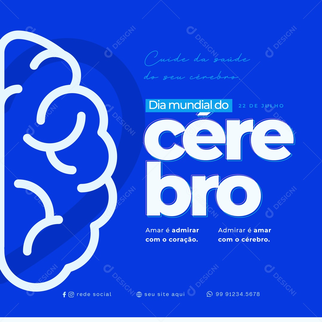 Dia Mundial do Cérebro Social Media PSD Editável
