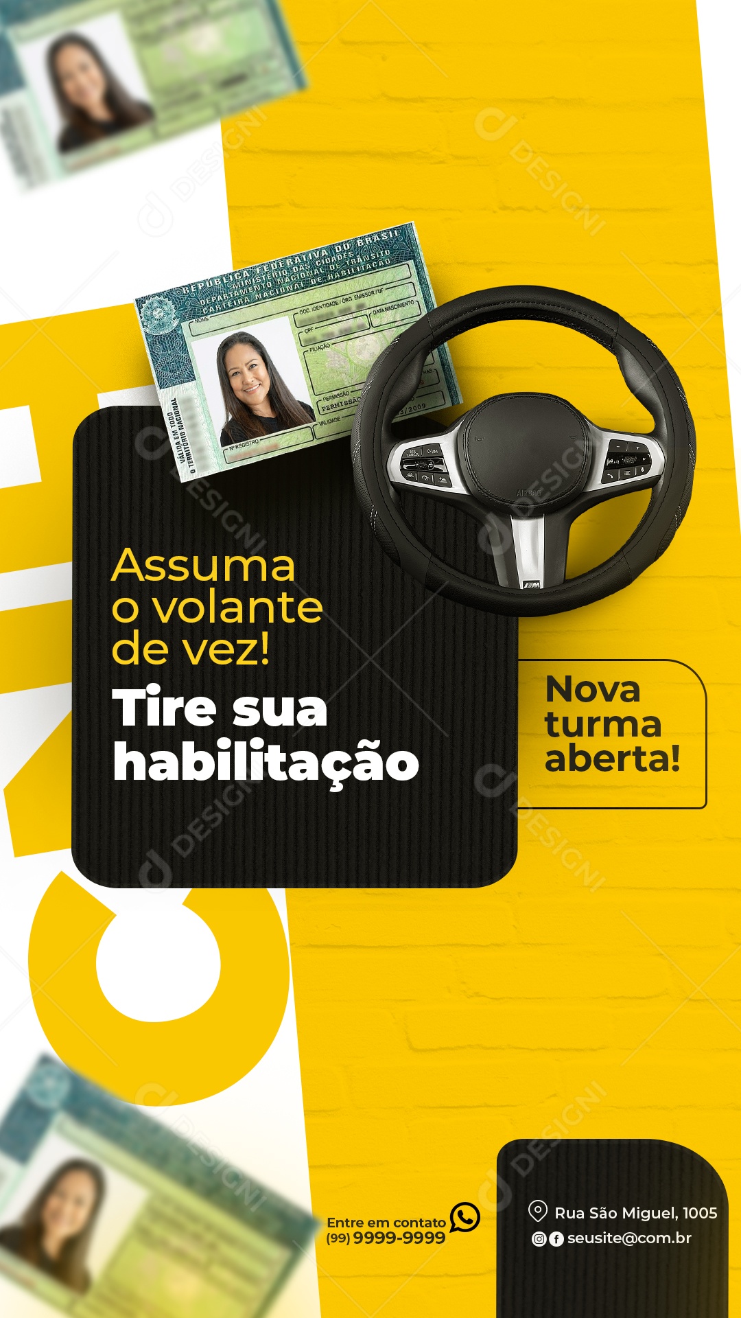 Tire Sua Habilitação Social Media PSD Editável