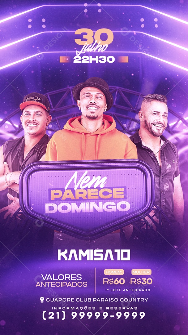 Flyer Story Social Media Nem Parece Domingo PSD Editável