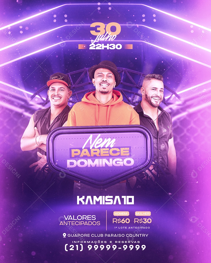 Flyer Feed Social Media Nem Parece Domingo PSD Editável