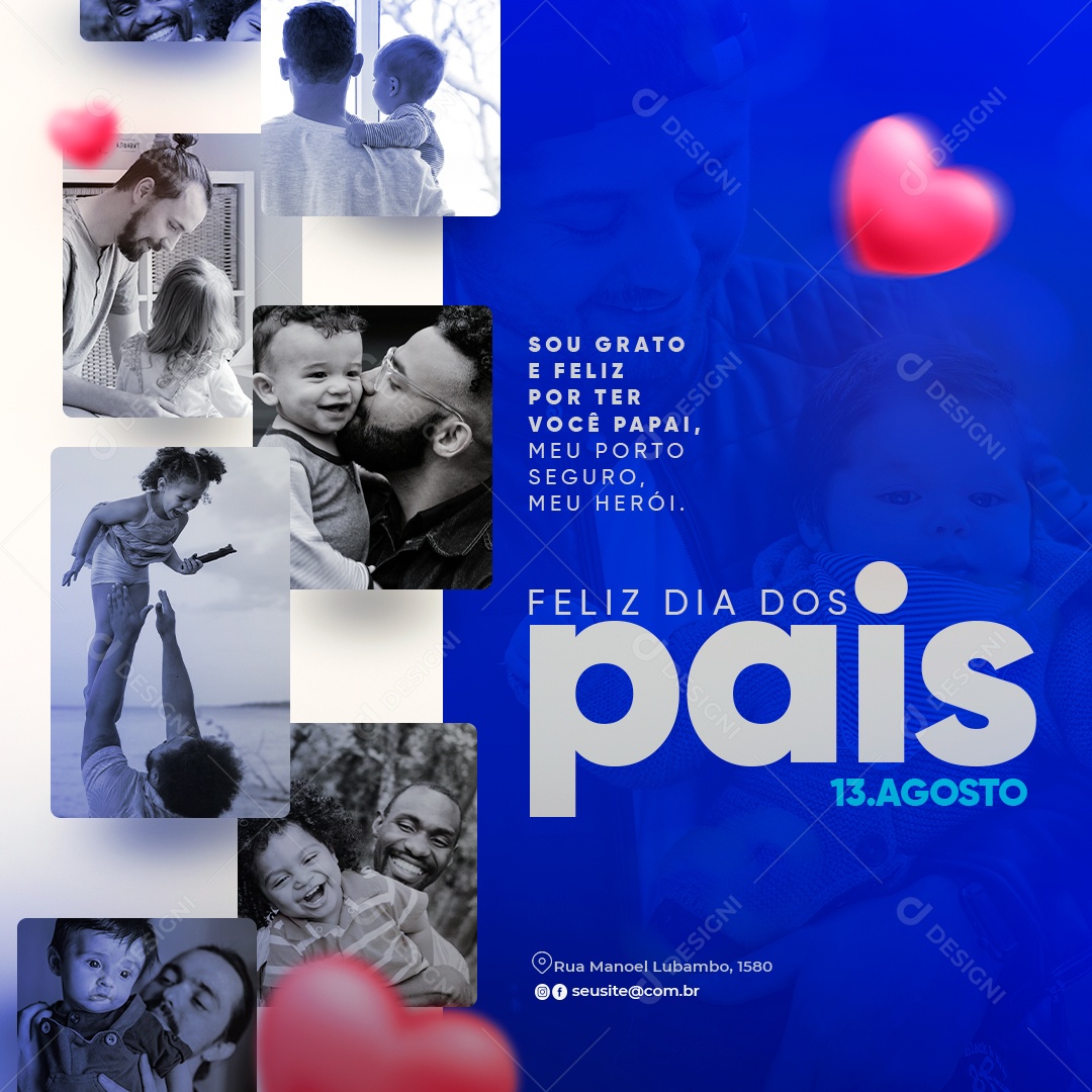 Feliz dia dos Pais Social Media PSD Editável