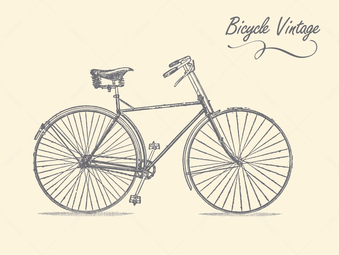 Bicicleta Antiga Ilustração Vetor EPS