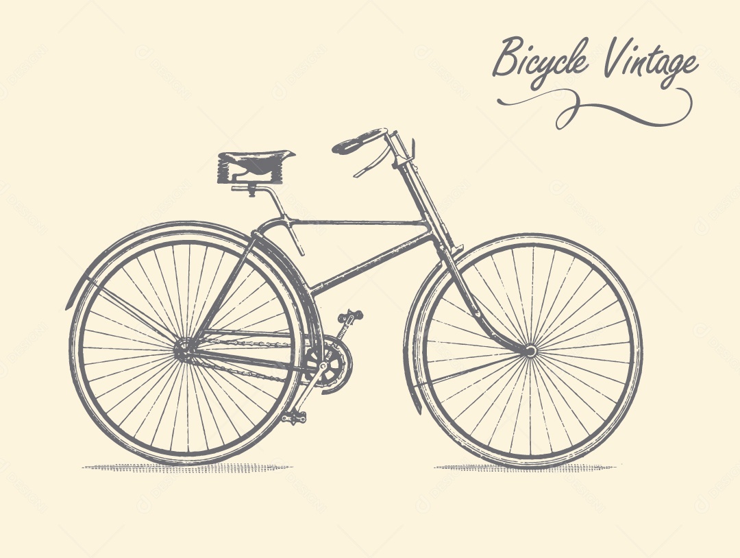 Bicicleta Antiga Ilustração Vetor EPS