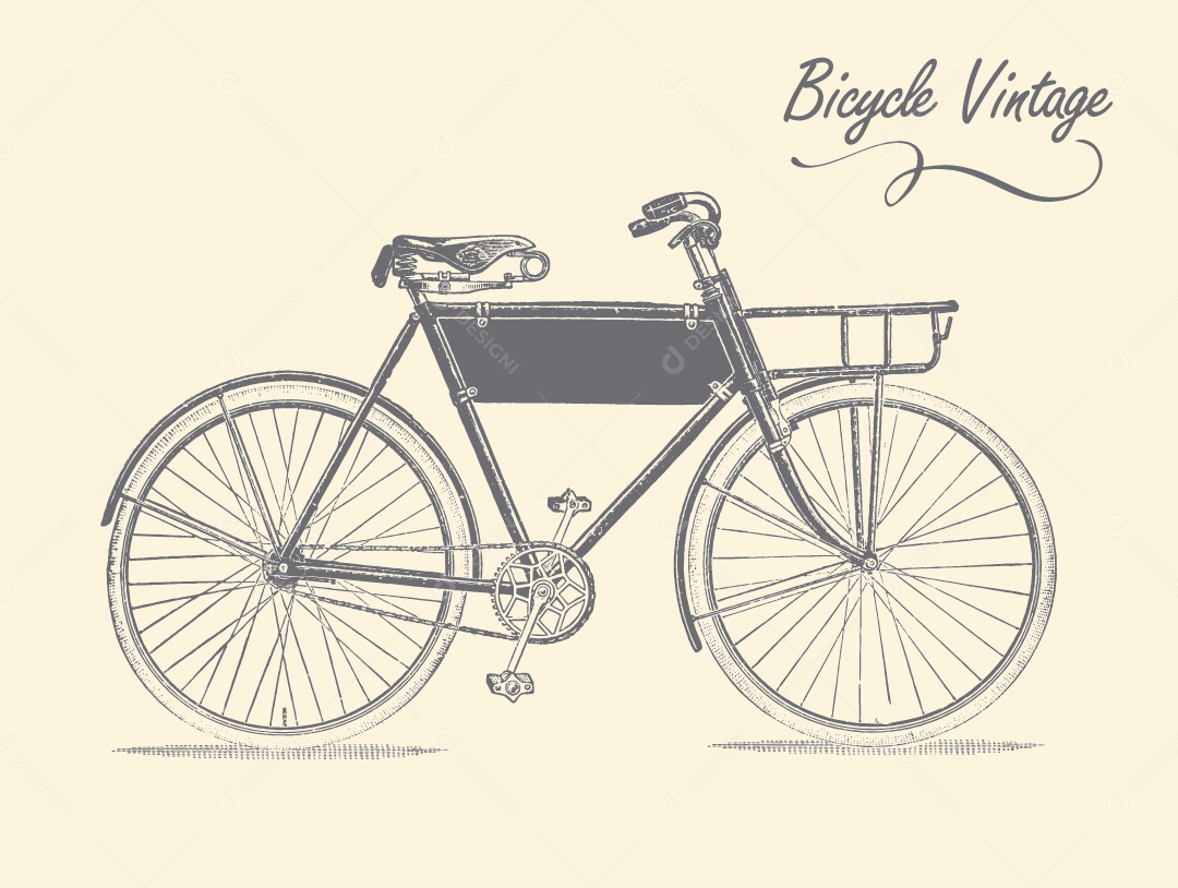 Bicicleta Cargueira Antiga Ilustração Vetor EPS