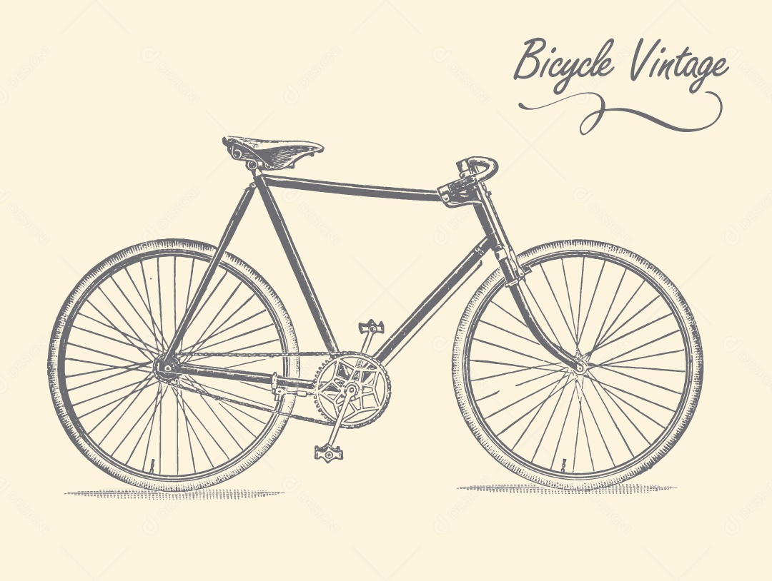Bicicleta Antiga Ilustração Vetor EPS