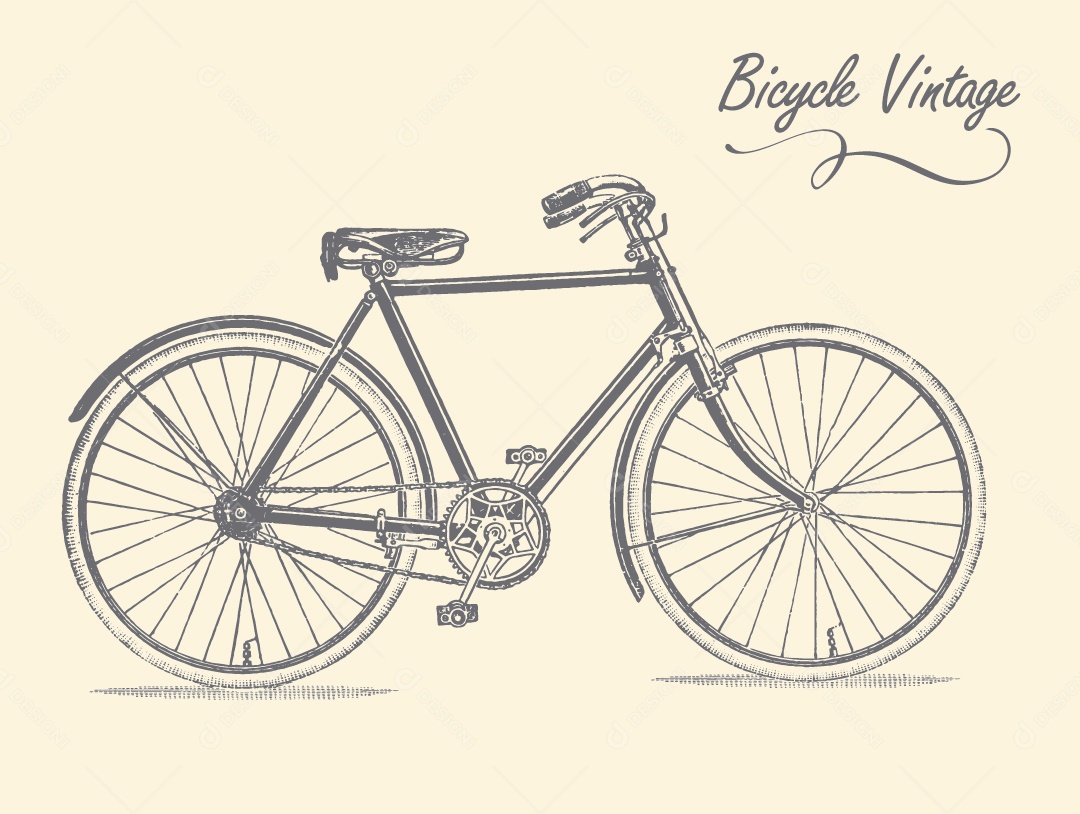 Bicicleta Antiga Ilustração Vetor EPS