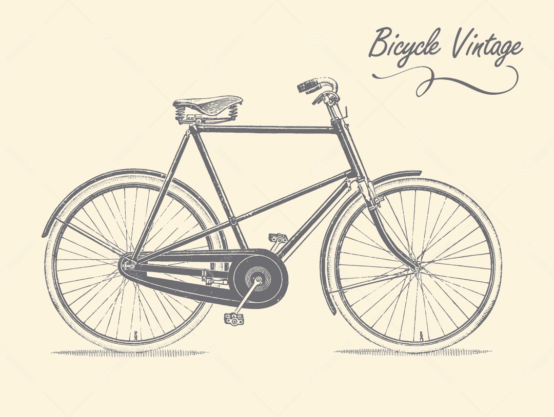 Bicicleta Antiga Ilustração Vetor EPS