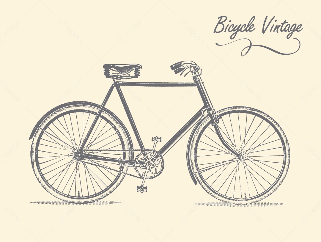 Bicicleta Antiga Ilustração Vetor EPS