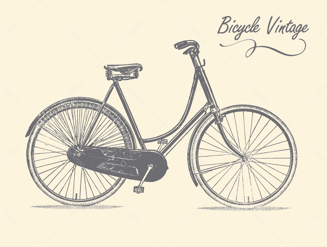 Bicicleta Antiga Ilustração Vetor EPS