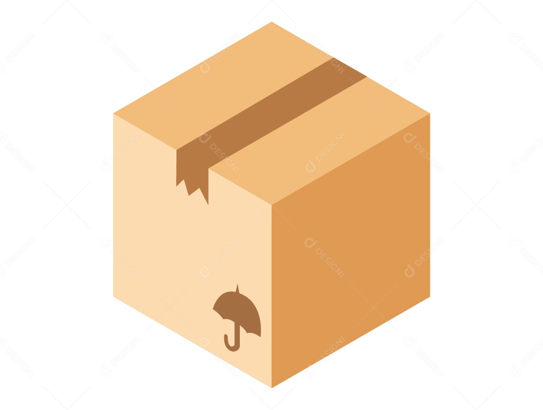 Caixa Fechada para Embalagem Ilustração Vetor EPS