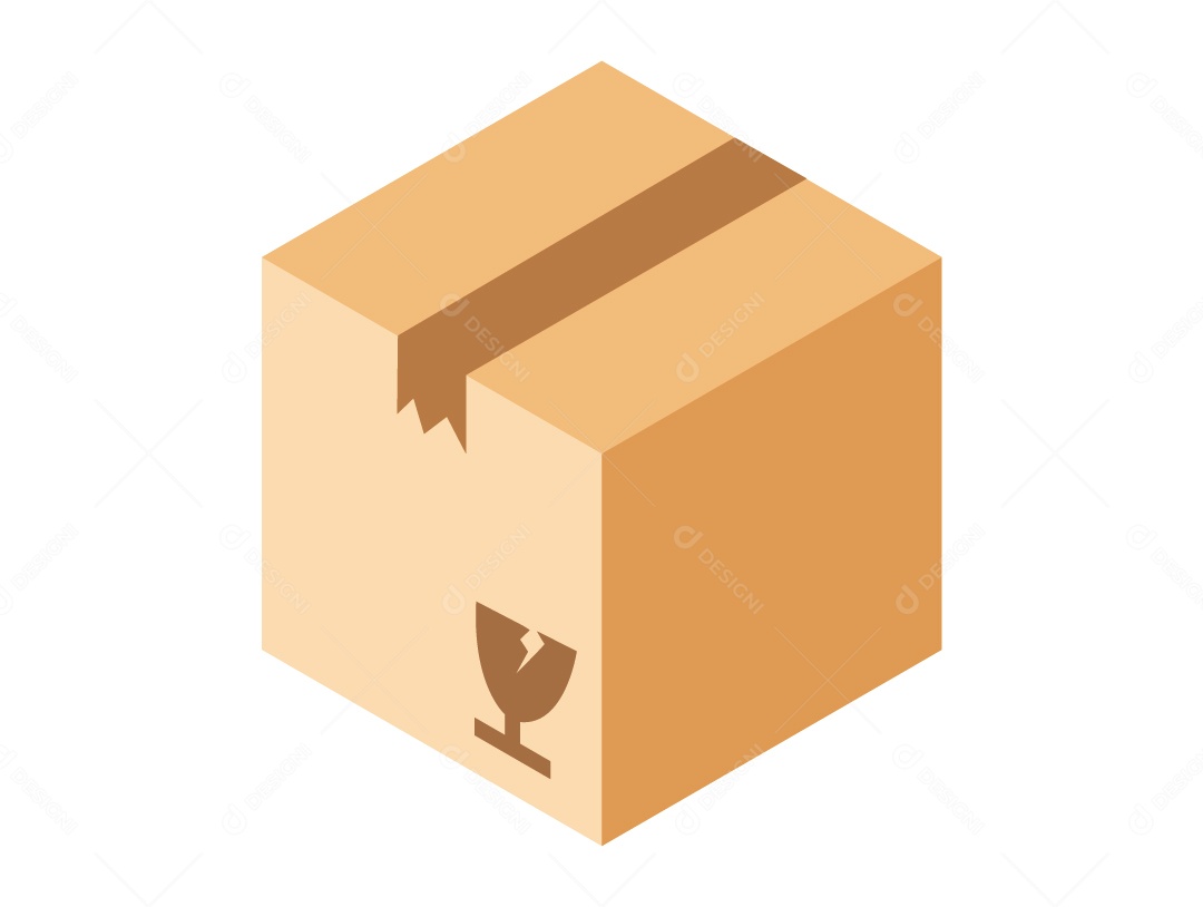 Caixa Fechada para Embalagem Ilustração Vetor EPS